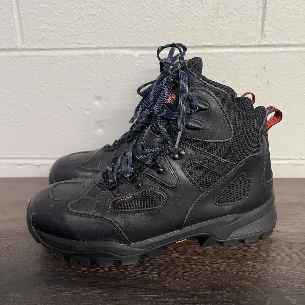 Red Wing 6690 Waterproof EH Safety Toe Work Boots Men's 12D Black Vibram